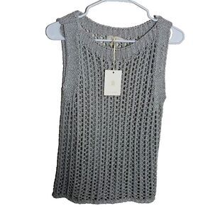 Milo Milano Sweater Women's Made In Italy Sleeveless Open Knit Round NWT